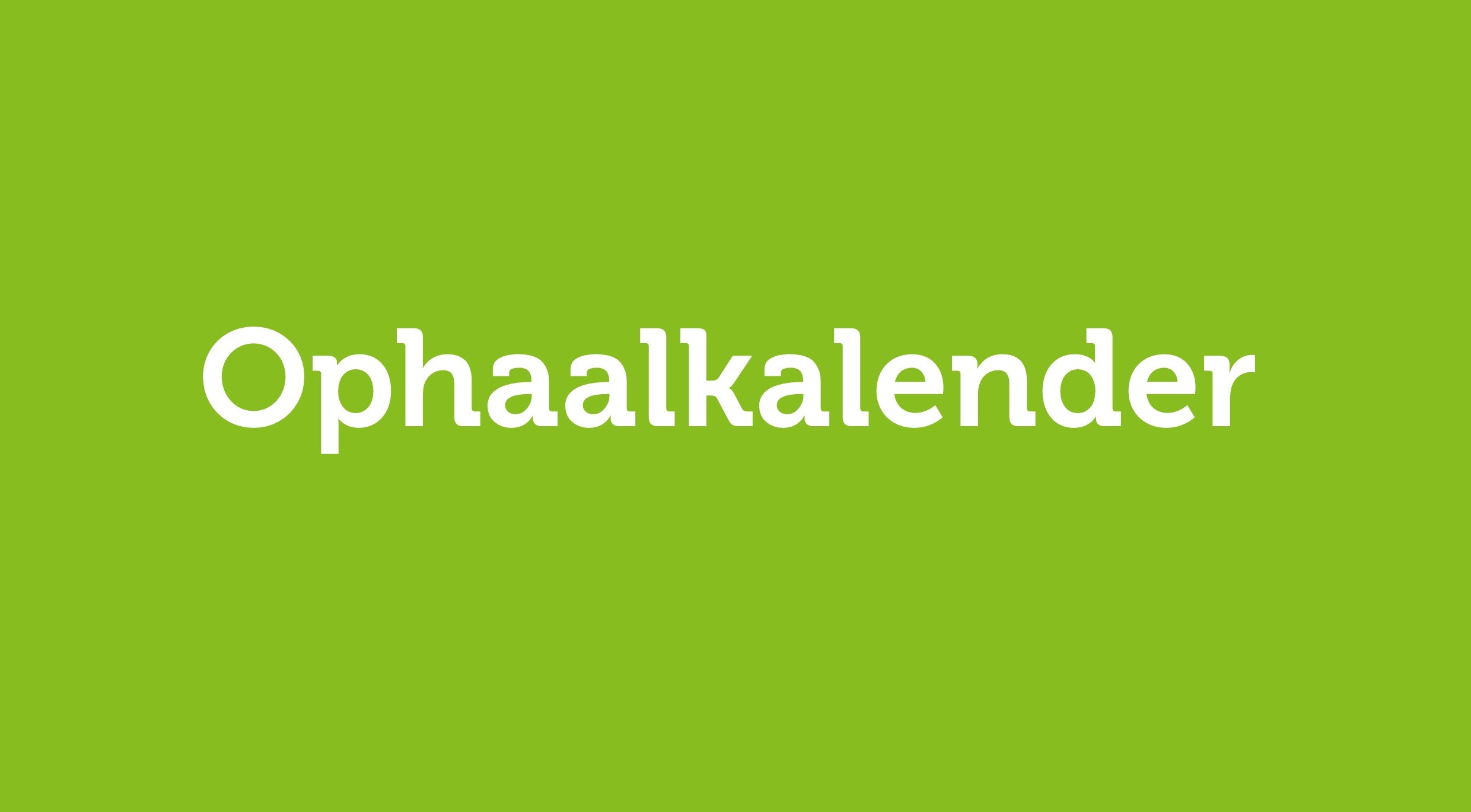 Ophaalkalender